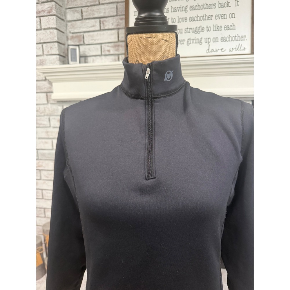 Obermeyer Quarter Zip Base Layer Women XL Black Long Sleeve Ski Gorpcore